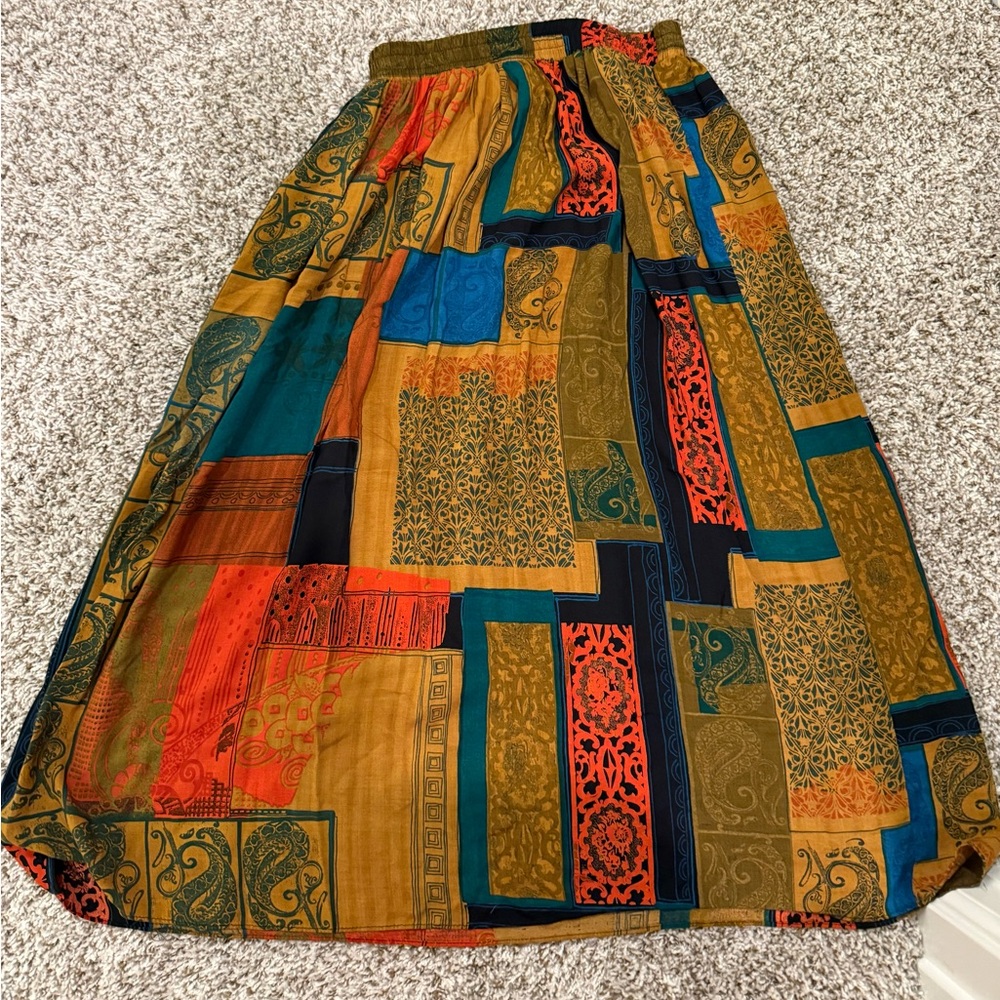 90s abstract midi skirt